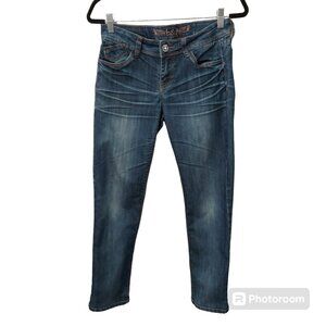 *Y2K H&G Low Rise Ankle Crop Denim Slim Straight Denim Jeans Size 7 Teen Juniors
